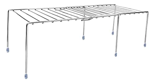 Image of Space - Saver Multipurpose Expandable Dish Rack Expandable Storage Shelves for Kitchen Cabinets Plate Stand Utensil Rack(Stainless Steel)