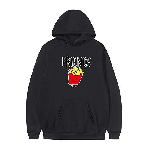 Best Friends Sudadera para Dos Chicas Mejores Amigos Hoodie BFF Pullover Sister Hoodie Ladies Sweatshirt Sudadera 1 Pieza Negro-Friends