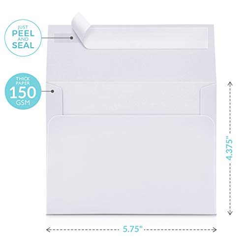 Sweetzer & Orange A2 Envelopes White Envelopes Self Seal (50 With Box). Luxury 150Gsm For Greeting Card Envelopes And Invitation Envelopes 4-3/8 X 5-3/4, Rsvp Envelopes, Plain Mailing Envelopes #TOP1