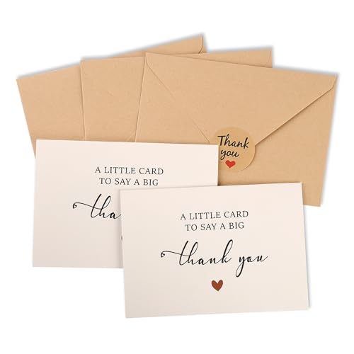 40 Pack Thank You Cards with Envelopes & Stickers Thank You Cards Multipack Perfect for Baby Showers Wedding Small Business Graduations Holiday Gifts