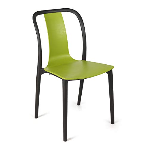 Image of Cello Cheer Chair Set Pack of 2 - Green, Black | Strong and Durable | Easy to Clean | Chair for Living Room, Bed Room, Kitchen, Office Room, Outdoor | 3 Years Warranty