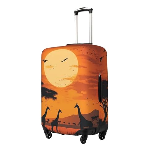 Sunset Giraffe Elastic Travel Luggage Cover, Washable Spandex Suitcase Protector, Anti-Scratch Fits 18-32 Inch2