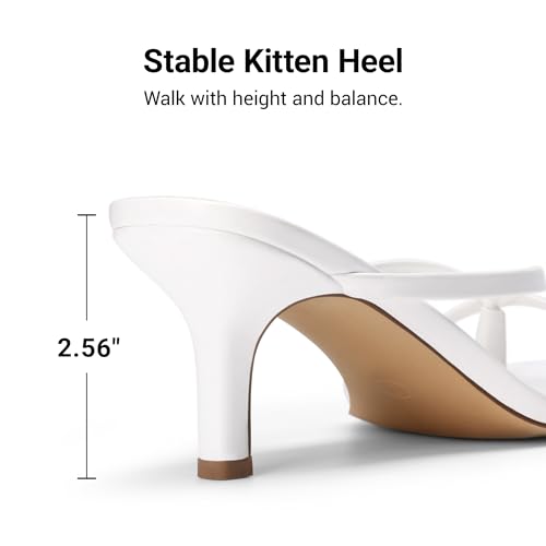 Image of DREAM PAIRS Kitten Heels for Women Flip Flops Slip on Low Heels Open Square Toe Thong Heeled Strappy Sandals Slides Comfortable Dress Shoes