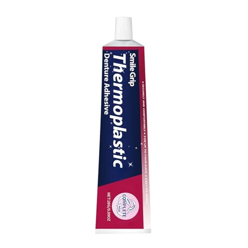 Pegamento para dentaduras postizas - 28 g All Day Hold adhesivo | Adhesivo termoplástico para dentaduras postizas | 1,18 x 4,57 pulgadas, adhesivo de reparación de dientes suave, pasta de