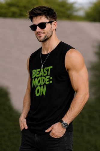 Image of JUGULAR Tank Tops Sleeveless T-Shirt for Men Gym Wear Vest Printed Stylish Round Neck Running for Sports Workout Fitness & Casual or Beach Wear