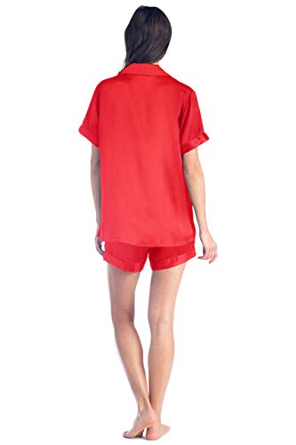 Image of Fishers Finery Women's 100% Mulberry Silk Short Pajama Set; Short Sleeve
