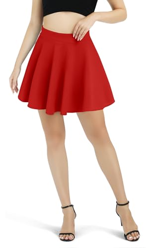 Image of Urban CoCo Women's Basic Versatile Stretchy Flared Casual Mini Skater Skirt