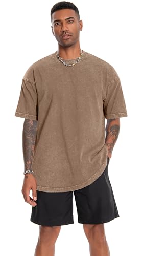 Image of Oversized Tshirts for Men Short Sleeve Vintage Washed Basic Loose Tees 2026