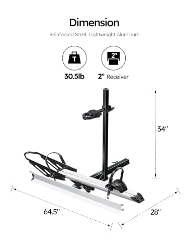 Young Hitch Mount Single Bike Rack with Ramp, 100 lbs Capacity - image 7