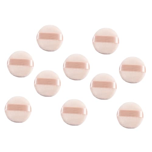 SHERCHPRY 10Pcs Velour Makeup for Loose Powder Fluffy Face Makeup Tool for Smooth Application Portable Beauty Accessory for Women and present for Makeup Lovers