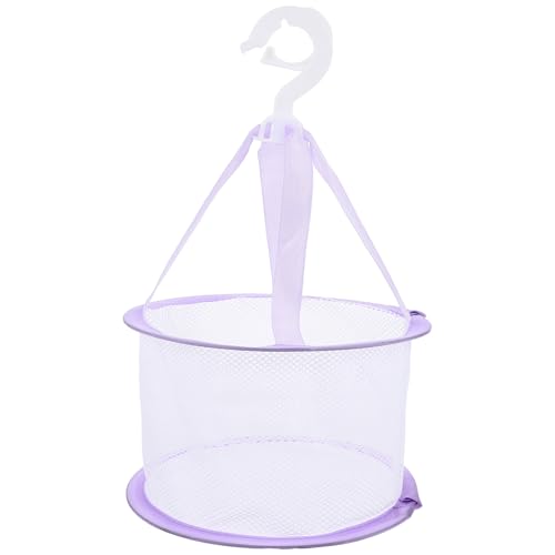 Luxshiny Beauty Egg Drying Net Clothes Drying Rack Dryer Clothing Drying Basket Drying Mesh Basket Hanging Laundry Rack Cosmetic Brush Drying Holder Fabric Purple Sponge Dry Basket