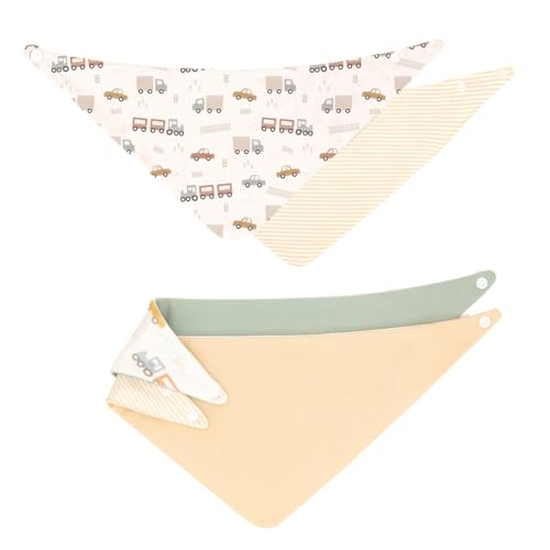 Reversible Bandana and Teether Bibs for Baby Boys & Girls - 100% Cotton Bibs Absorbent, Durable and Easy to Clean4