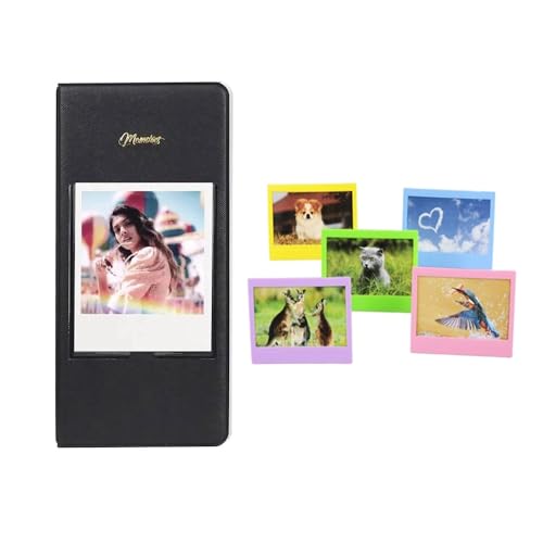 Image of FUJIFILM INSTAX Wide EVO Hybrid Instant Camera | Black Bundle with 10 Exposures of Brushed Metallics Film + 20 Exposures of Film + Photo Album & Colored Frames + Cleaning Cloth (5 Items)