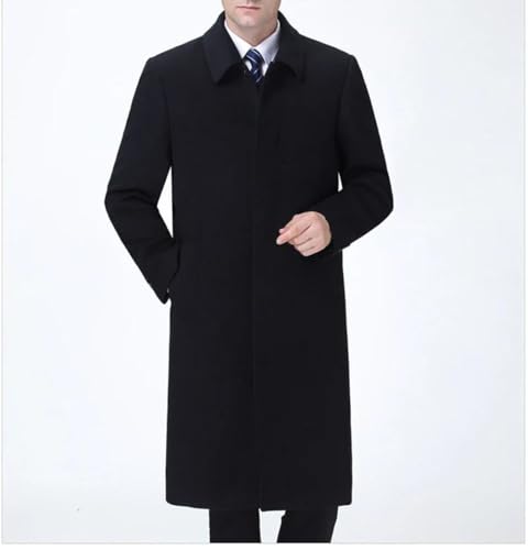 Men's Long Wool Trench Coat Winter Over The Knee Heavy Thickened Overcoat Business Casual Warm Outerwear2