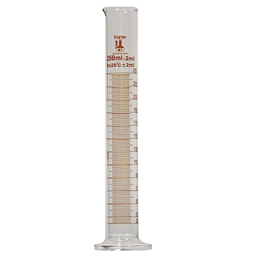 10ml, Graduated Cylinder, Borosilicate 3.3 Glass, Single Metric Scale, Karter Scientific 412B1 (Case 40)