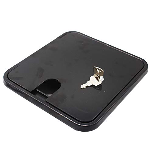 X-Haibei Rv Trailer Electric Power Cord Cable Hatch Camper Hose Storage Door Compartment Lock 2 Keys W 6-1/4 Inch, H 6-3/4 Inch (Black) #TOP3