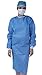 Disposable Protective Isolation Gown with Elastic Cuff,Latex Free,Non-Woven, Fluid Resistant,ONE Size FITS All,(Pack of 10) Blue