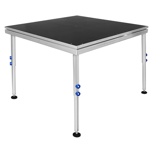 Portable Stage - 4x4FT Portable Stage Platform with Anti-Slip Surface, Adjustable Height (24"-40") Folding Stage Platform, Up to 1650LBS, Modular Platform for Event Concert Church School Auditoriums