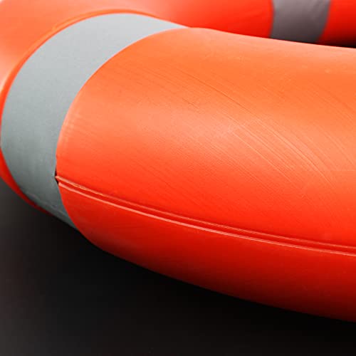 23" Boat Throw Rings , Life Ring With Fluorescent Reflective Strip, White Grab Lines-Orange (1Pack) #TOP2