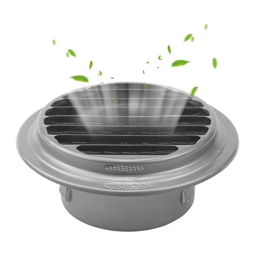 LPZMPZ Wetterschutzgitter Lüftungsgitter Rund 100mm Edelstahl Abluftgitter mit Insektenschutz Lüftungsrosette Abdeckung Dunstabzug Außen für Garage Küche Bad Belüftungsgitter