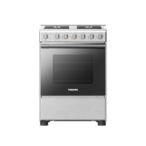 TOSHIBA 60x60cm 4-Burner Gas Cooker with Flame Failure Protection 70L Oven Sliver with Rose Gold Decoration Design RB2-60G4GE(MR)