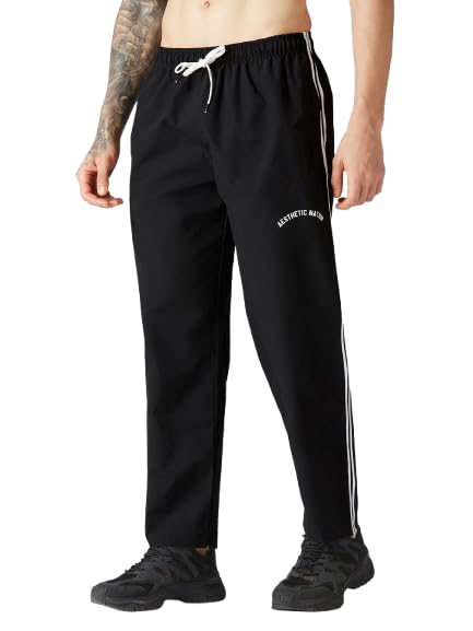 Aesthetic Nation Men's Teal Track Pants | Air Straight Fit Joggers with Double Side Stripe, Stretchable Nylon-Spandex Fabric, Drawstring Waistband for Gym, Training & Casual Activewear-picture-10