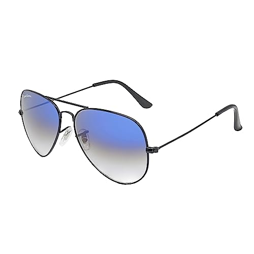 Image of Louis Kouros Armstoner Aviator Classic Trendy 3026 sunglasses | Mirror Lens | 400 UV Protected | For Men's Women's | Medium | 62mm Lens Width