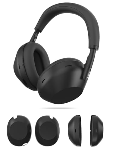 Image of TUDIA Snap-On PC Case for Sony WH-1000XM6 (2025) Headphones - Slim Shockproof Lightweight Hard Shell Ear Cup Protectors [Left & Right Covers Only] - Black