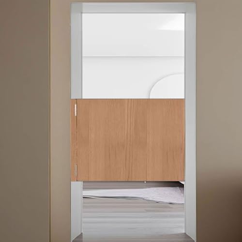 スイングカフェドア、室内用無垢材製スイング、サルーンカフェドア、自動閉式スイングバーン、バーポーチ間仕切り、住宅用サルーンハーフ(Brown,23.6"x39.4"(60x100cm))