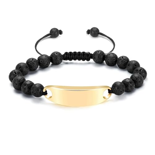 Porte-cendres de crémation bracelet souvenir ajustable en pierre volcanique pour offrir