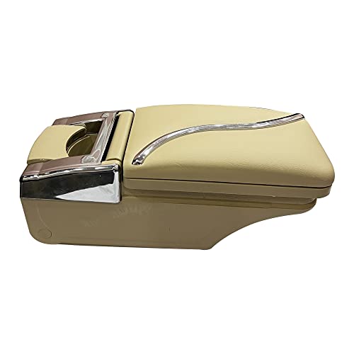 Image of Oshotto PU Leather AR-02 Car Armrest Console Box Compatible with Maruti Suzuki Alto 800 - Beige