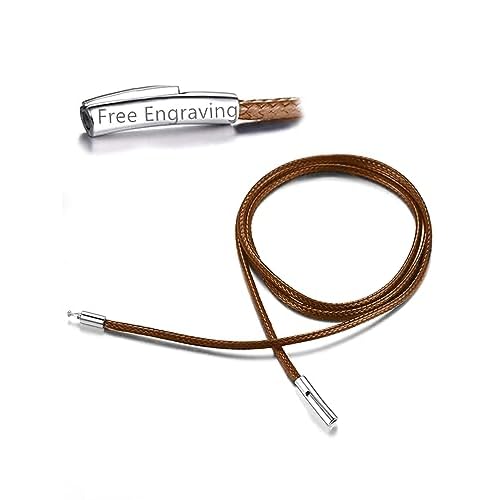 FaithHeart Braided Leather 2MM/3MM Necklace Cord for Men with Stainless Steel Snap Clasp, Waterproof Woven Wax Rope Chain for Pendant with Delicate Gift Box Length 16 Inches 08. Brown 3MM Wi