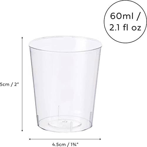 Matana 250 Crystal Clear Plastic Shot Glasses 2Oz Plastic Cups, Plastic Mini Shot Glasses, Clear Shot Glasses, Sampling Glasses For Wine Tasting, Condiments, Sauce, Jello Shots & Parties - Reusable #TOP4