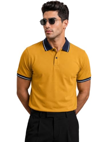 Image of LEOTUDE Men's Matty Regular Fit Half Sleeve Polo T-Shirt Combo (Pack of 3)