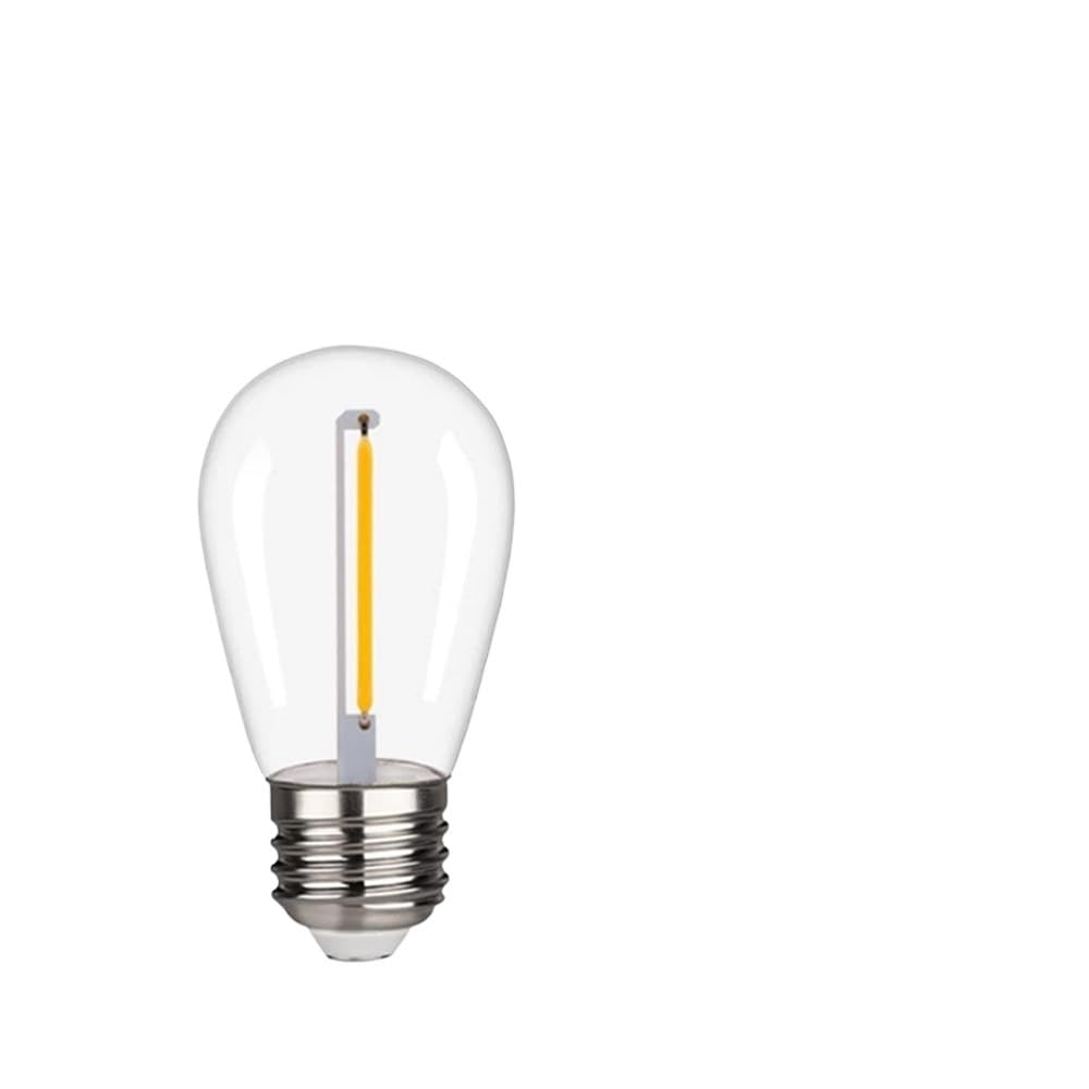 fengyan Casa Bombillas, Paquete de 50, luz con filamento LED E27 AC220V ST45 1W/2W Carcasa de plástico luz LED Retro Fuente de luz Decorativa for Exteriores Familiar Lámpara(1W-2700K,Clear)