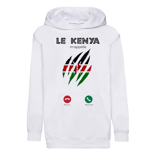 Sweat à capuche enfant Kenya premium en textile épais motif drapeau