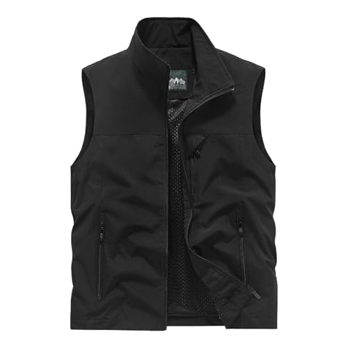 Mens Sleeveless Vest Outerwear Summer Outdoors Hiking Travel Photo Work Fishing Cargo Vest Pockets