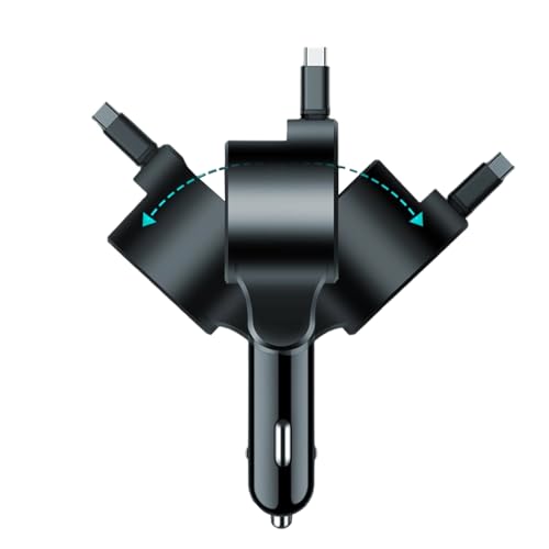 Adaptador de teléfono para coche con cargador telescópico multipuerto de viaje