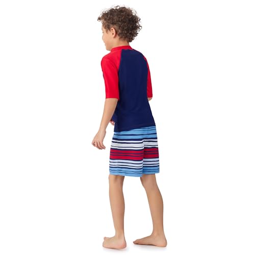 Image of Saint Eve Kids 2 Piece Swim Suit Short & Trunks Set with UPF 50+ Protection - Rash Guard Swimsuit Top & Shorts Sets for Boys