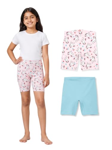 Image of mackly Girls Inner Shorts (Pack of 2) | 2-in-1 Seamless Panty Shorts with Gusset | Soft Breathable Base Layer for Dresses, Skirts