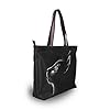 Große Schultertasche mit schwarzem Katzen-Motiv, Handtasche mit Reißverschluss, Strandtaschen, Mehrfarbig - multi - Größe: Medium #5