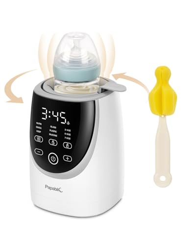 Papablic NutriWarm Swirlable Bottle Warmer with Yellow Baby Bottle Brush,Fast