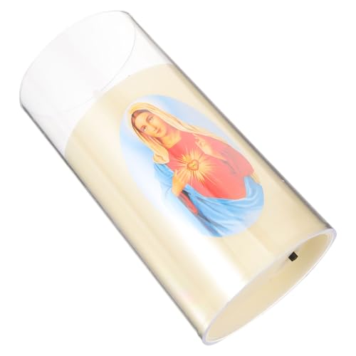 Vela María pequeña transparente para decoración navideña y oración