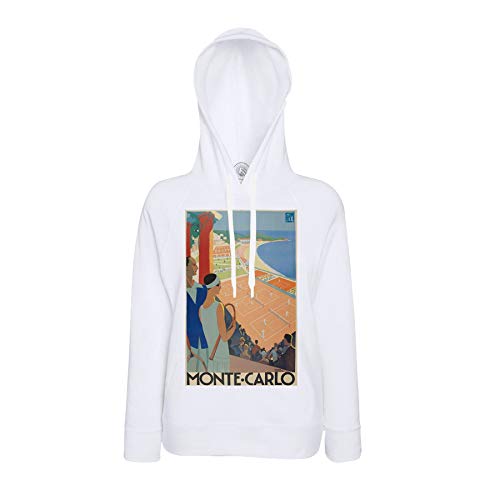 Sweat à Capuche Monte Carlo Tennis Finition Premium - Poster Voyage Vintage Art Deco