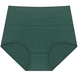 takaeys Cotton Underwear for Women High Waist Full Coverage Briefs Comfort Soft Panties Trendy Breathable Underwear Army Green
