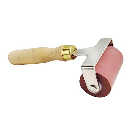 Gatuida Ink Applicator Art Craft Student Rollers Printmaking Stamping Roller Printmaking Tool Wood Handle Random