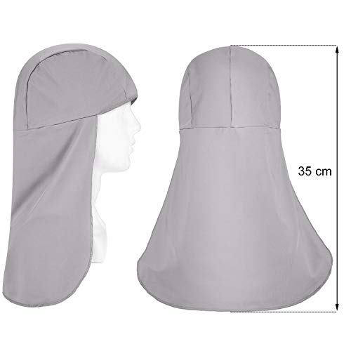 2 Packs Cooling Skull Cap Elastic Sun Shade Hat Neck (Grey) #TOP3