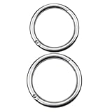 IWOWHERO Anillos Nasales de Acero Inoxidable para Ganado 2 Piezas (talla Grande y Mediana) Herramienta Agrícola de Tracción Segura para Manejo de Vacas y Terneros