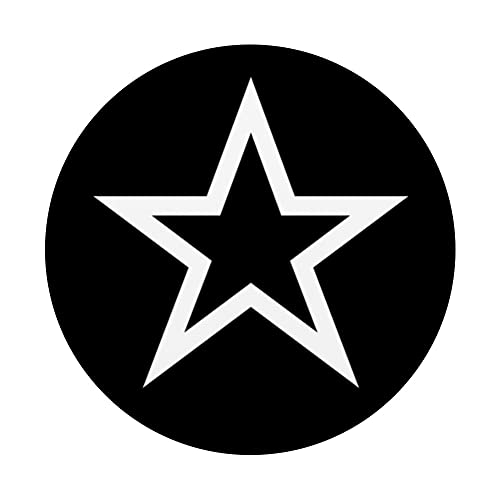 Cyber Y2K Star On Front Black And White Room Aesthetic 2000s PopSockets Swappable PopGrip - Image 3
