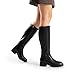 DREAM PAIRS Women's Knee High Boots Square Toe Low Block Heel Casual Comfort Riding Long Boots with Side Zipper,Size 8,Black,DWUMKB2530